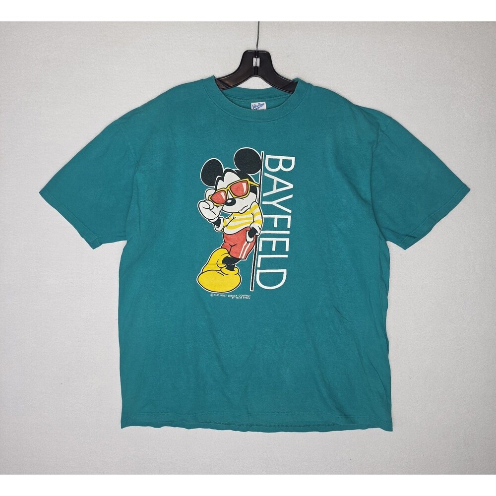 Vintage 90s Disney Mickey Mouse Bayfield WI T Shirt Velva Sheen Mens XL